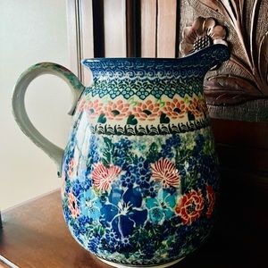 Ceramika Artystyczna Unikat Polish stoneware pottery pitcher. NWT❣️